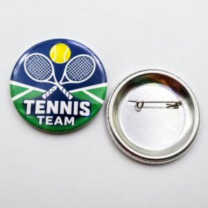 Заказать закатные значки Tennis Team с печатью