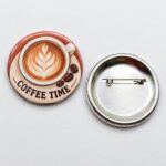Круглый закатной значок Coffee Time на заказ