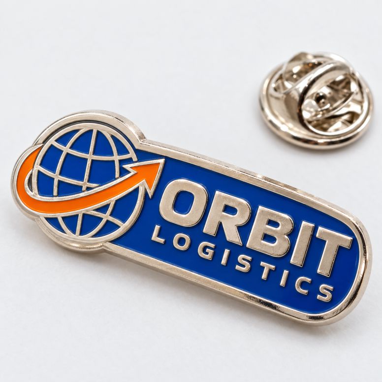 Корпоративный значок на пиджак Orbit Logistics на заказ