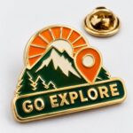 Железный значок Go Explore на заказ с цветной эмалью